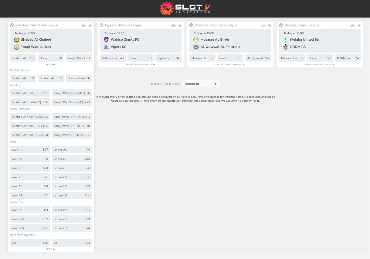 Live betting SlotV